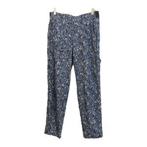 Athleta Brooklyn Ankle Pant Blue Animal Print Size 6 AC1